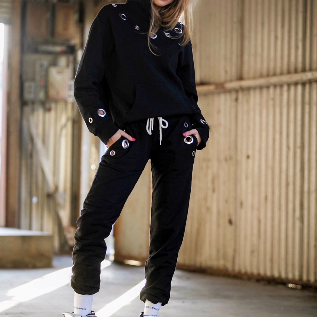 Monrow Grommet Hoody And Sweatpants